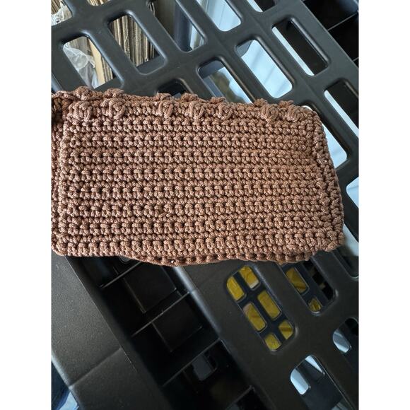 4 for $10 Boho Brown rust Crocheted Clutch Handbag Makeup Pouch - Picture 5 of 6